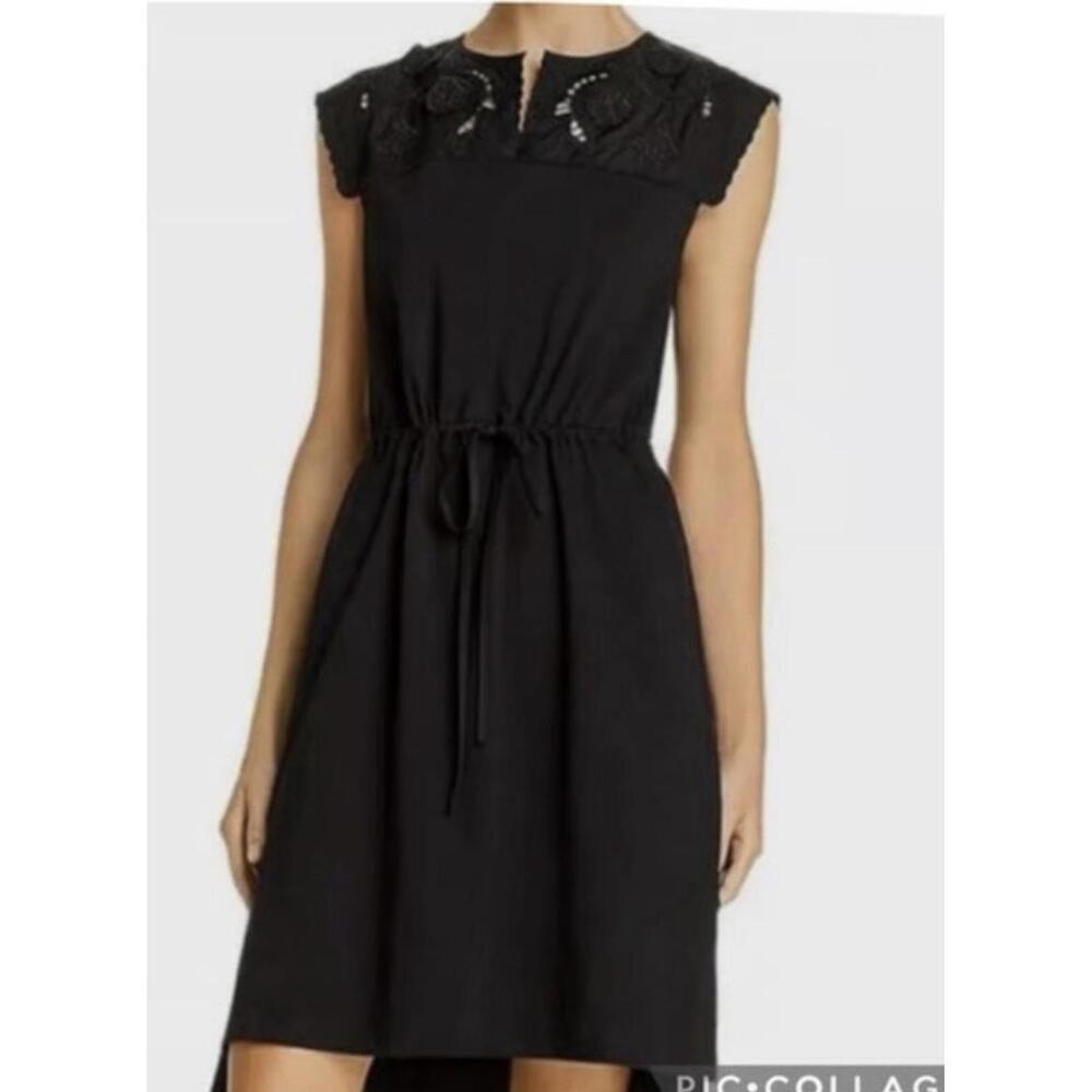 See by Chloe dress xs black lace modest minimalist designer office career work